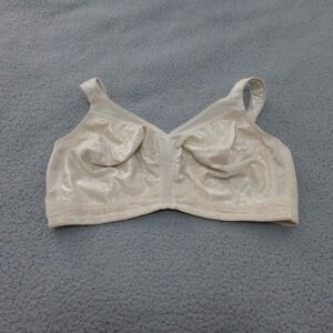 Playtex Bra 44DD Full Coverage Comfort Lace Trim Beige Wirefree Support